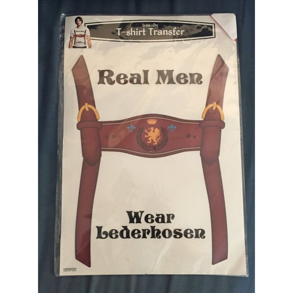 Octoberfest Real Men Wear Lederhosen Iron On